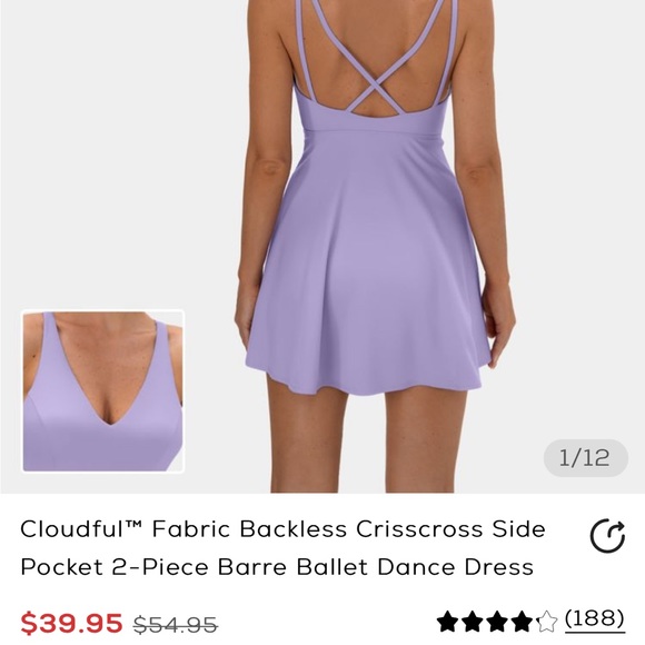 Halara Cloudful™ Fabric Crisscross Barre Ballet Dance Dress - Picture 5 of 6